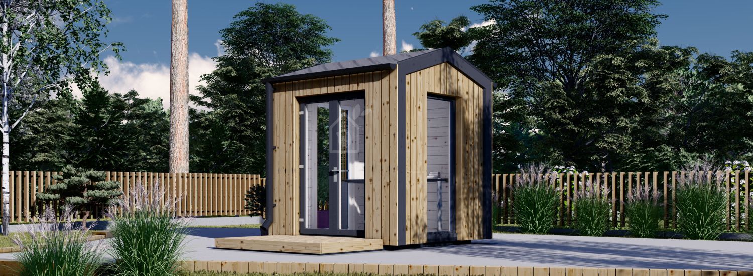Gartenhaus aus Holz EMMY (Isoliert, 34 mm + Holzverschalung), 2x2 m, 4 m² visualization 1